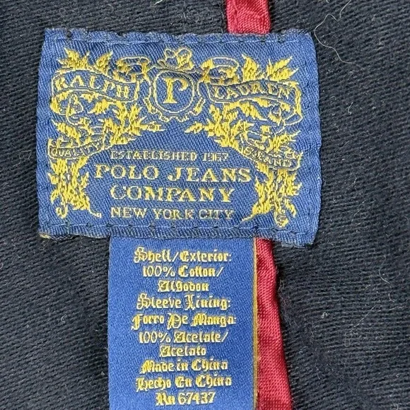 Ralph Lauren Polo Jeans Military Jacket Womens XS Black Brass Button Coat - Picture 4 of 16